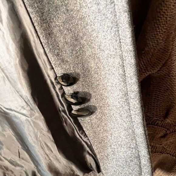 Giacca Wool Blend coat Belted Short Driving  StyleTrench Charcoal Gray size M - Picture 8 of 11